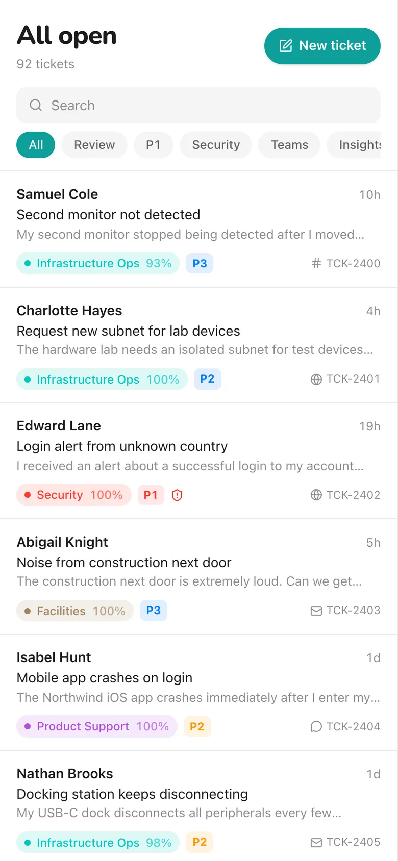 Tidal inbox on a phone