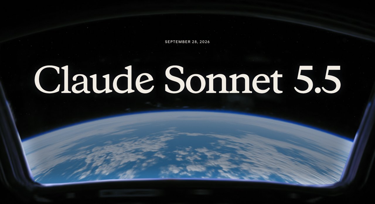 Claude Sonnet 5.5 title over a view of Earth from Anthropic’s launch page