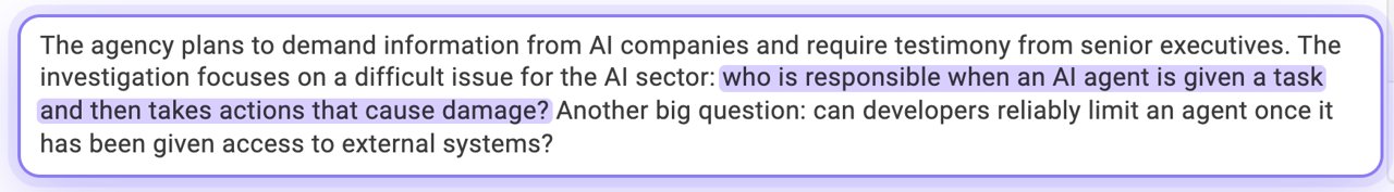 Techstrong: who is responsible when an AI agent is given a task and then takes actions that cause damage?